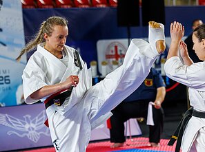 Brigita Gustaitytė. 2026 m. Europos kiokušin karatė čempionatas Batumyje Brigita Gustaitytė. 2026 m. Europos kiokušin karatė čempionatas Batumyje