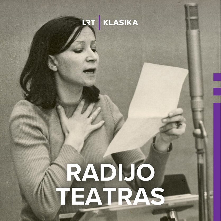 Jonas Šemetas, Aktorė Aldona Janušauskaitė-Dausienė repetuoja „Prometėjo pasmerkimą“ radijo koncertų įrašų studijoje. 