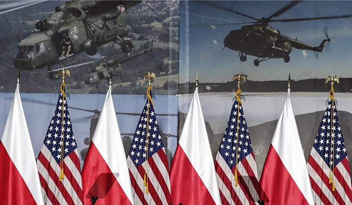 Flagi Polski i USA