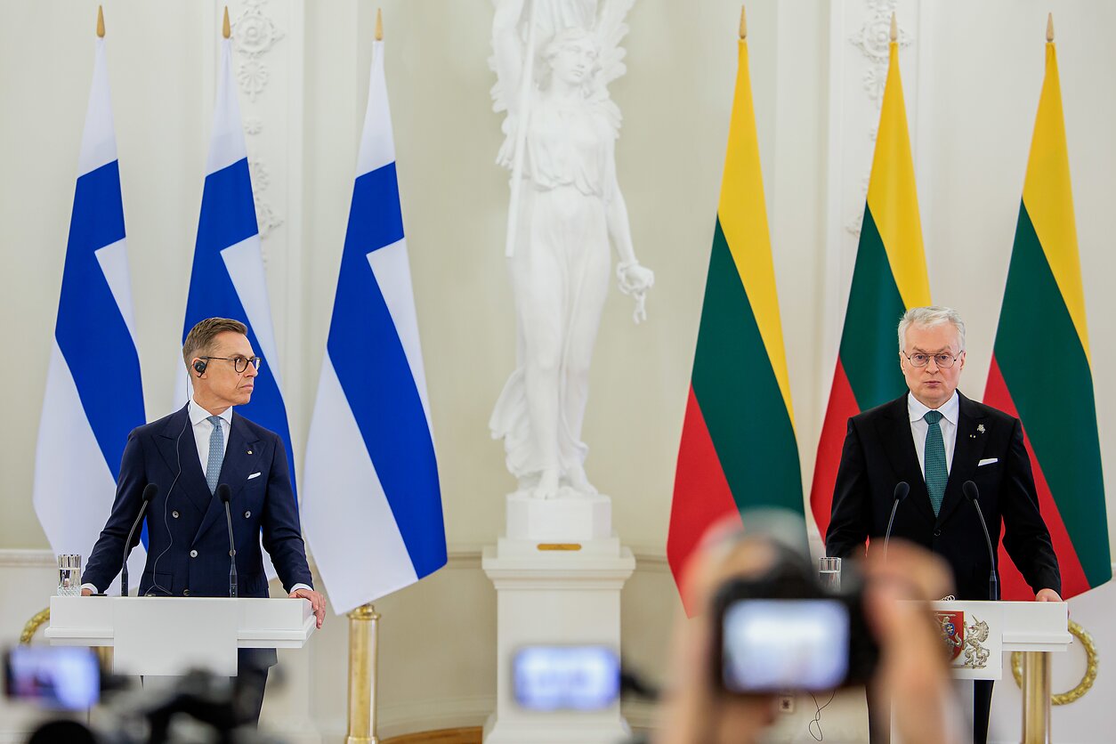 Lithuanian President Gitanas Nausėda and Finnish President Alexander Stubb. Lithuanian President Gitanas Nausėda and Finnish President Alexander Stubb.