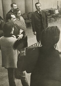 Pirmoje eilėje (iš karės): Aleksandras Kernagis, Vytautas Dumšaitis, Antanas Pikelis, Juozas Rygertas. 1972 m. 