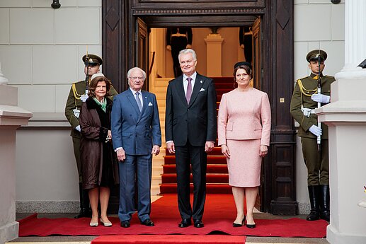 Švedijos karalius Karolis XVI Gustavas ir karalienė Silvija, Gitanas Nausėda ir Diana Nausėdienė