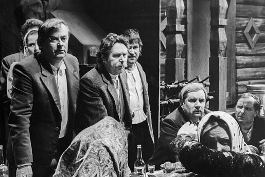 Filmavimo momentas. Antanas Barčas (kairėje). 1979 m. 