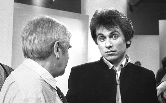 Vytautas Vaclovas Dumšaitis  ir Albinas Arkauskas. 1982 m. 