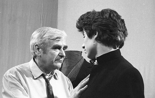 Vytautas Vaclovas Dumšaitis  ir Albinas Arkauskas (dešinėje). 1982 m. 