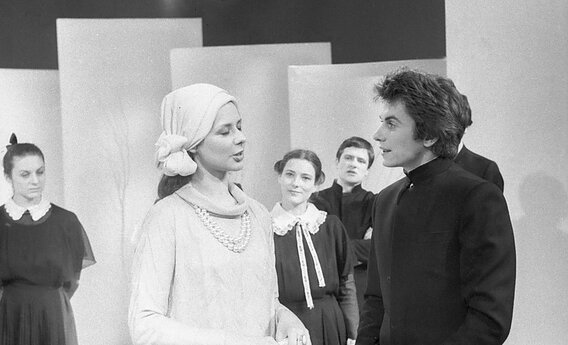 Ina Kartašova ir Albinas Arkauskas filmavimo metu. 1982 m. 