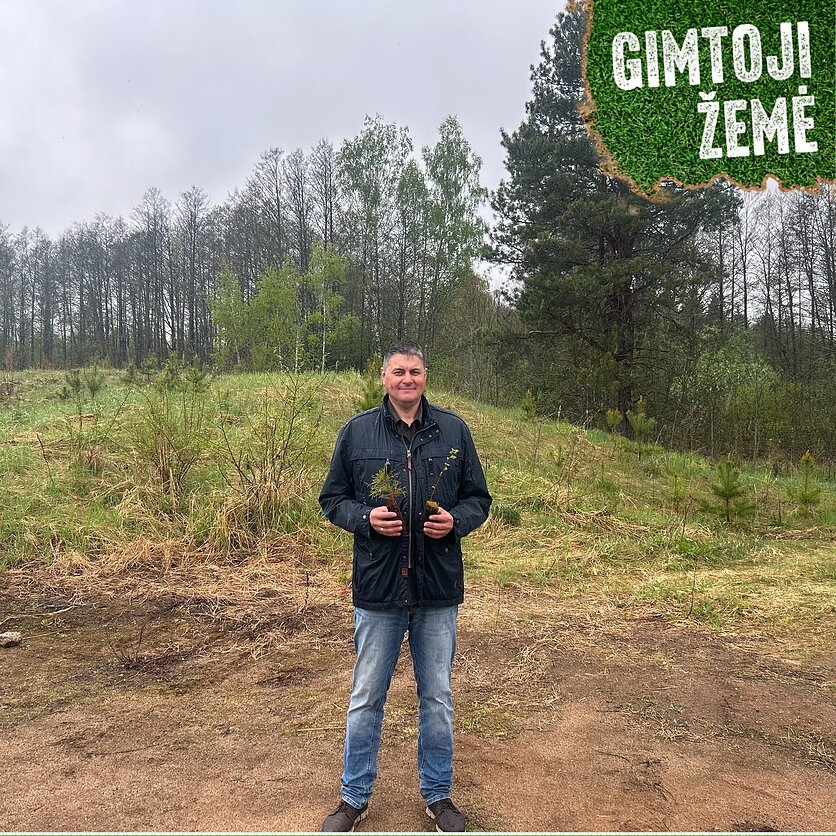 Zarasų rajone medelyną turintis miškininkas Kęstutis Stankevičius.