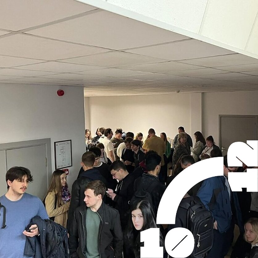 LRT skaitytojos nuotr., Pasislėpti mokyklos priedangoje bandęs vilnietis: apie 20 žmonių netilpo ir buvo išvaryti