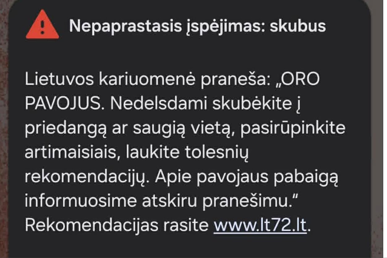 Pranešimas dėl oro pavojaus Pranešimas dėl oro pavojaus