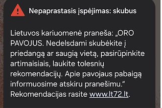 Pranešimas dėl oro pavojaus 
