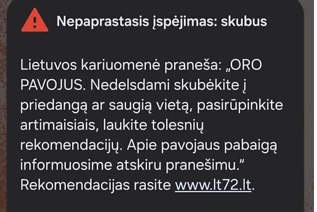 Pranešimas dėl oro pavojaus Pranešimas dėl oro pavojaus