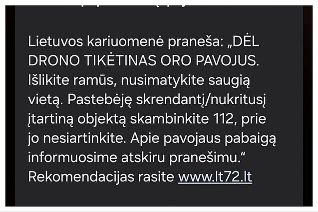 Pranešimas dėl oro pavojaus Pranešimas dėl oro pavojaus