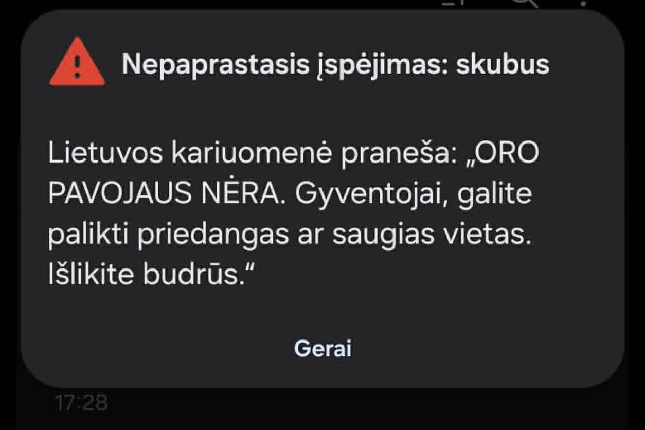 Pranešimas apie pasibaigusį oro pavojų