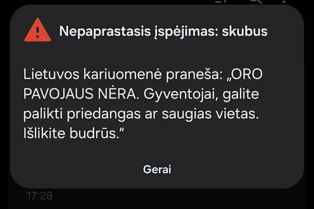 Pranešimas apie pasibaigusį oro pavojų