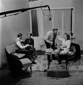 Iš kairės: Bronius Talačka, Irena Lukoševičienė, Petras Likša, Konstancija Bialopetravičienė. 1967 m. 