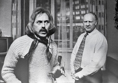 Vincentas Aleknavičius (kairėje) ir Petras Likša. 1973 m. 