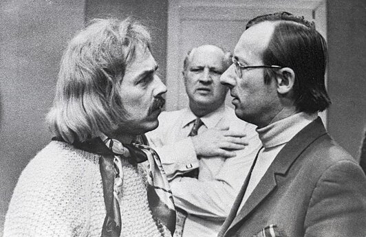 Iš kairės: Vincentas Aleknavičius, Petras Likša, Pranas Stankevičius. 1973 m.  