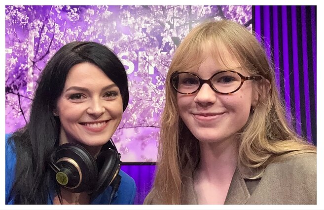 Emilija (dešinėje) su LRT RADIJO laidų vedėja G. Griniūte