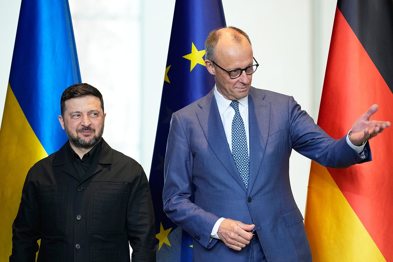 Volodymyras Zelenskis ir Friedrichas Merzas Volodymyras Zelenskis ir Friedrichas Merzas