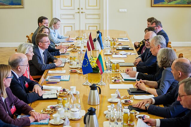 A meeting in Vilnius on Tuesday between European Commission President Ursula von der Leyen and the presidents of Lithuania, Latvia and Estonia.