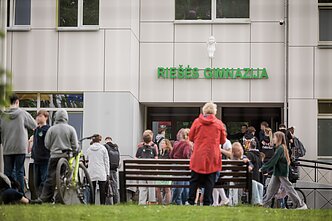 Gaisras Riešės gimnazijoje 