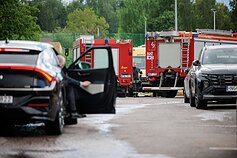 Gaisras Riešės gimnazijoje 