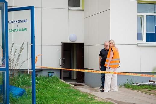 Gaisras Riešės gimnazijoje