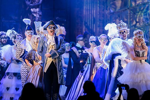 Miuziklo „Operos fantomas“ repeticijos akimirka