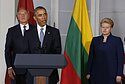 Барак Обама и Даля Грибаускайте в Эстонии (2014 год)