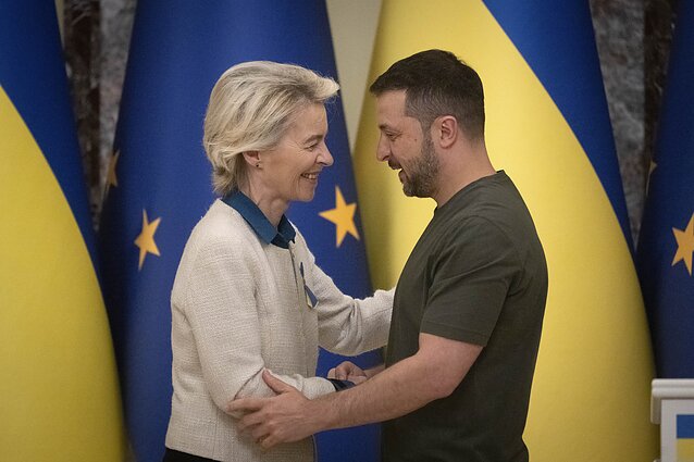 Ursula von der Leyen ir Volodymyras Zelenskis Ursula von der Leyen ir Volodymyras Zelenskis