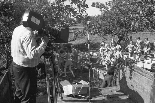 Filmavimo momentas. 1987 m. 