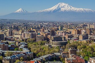 Widok na Erywań, w tle góra Ararat Widok na Erywań, w tle góra Ararat
