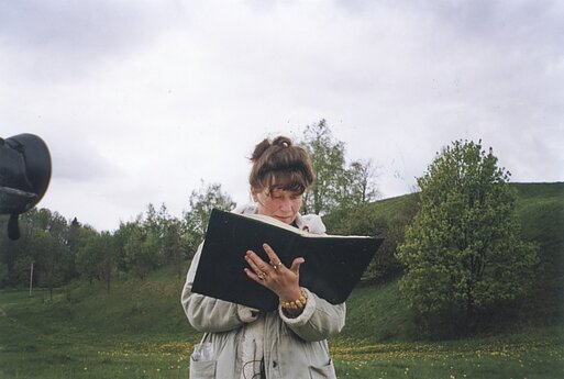 Filmavimo metu. 1999 m. 
