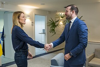 Roberta Metsola ir Virginijus Sinkevičius Roberta Metsola ir Virginijus Sinkevičius