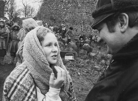 Aktorė Nijolė Oželytė ir režisierius Bronius Morkevičius. 1987 m. 