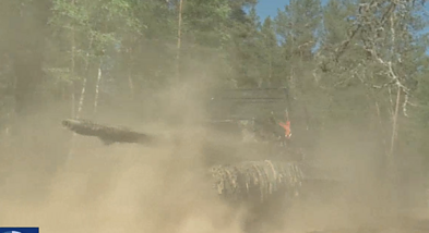 Germany's Leopard 2 tank witted with antri-drone cages.