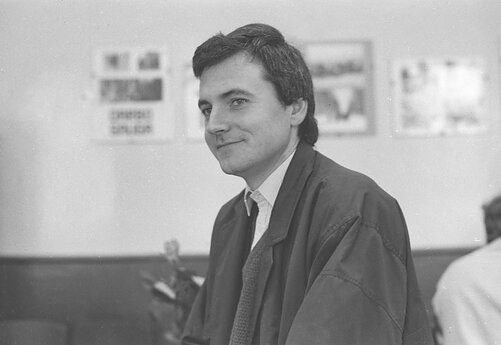 Petras Čiočys – Techninio centro profsąjungos pirmininkas. 1991 m. 