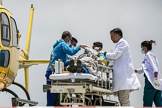 Dawa Sherpa atgabentas į ligoninę Katmandu