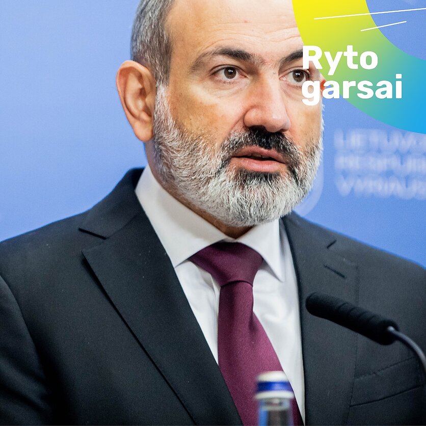 E. Blažio / LRT nuotr., Lietuvos premjerės I.Šimonytės ir Armėnijos premjero N.Pašiniano spaudos konferencija