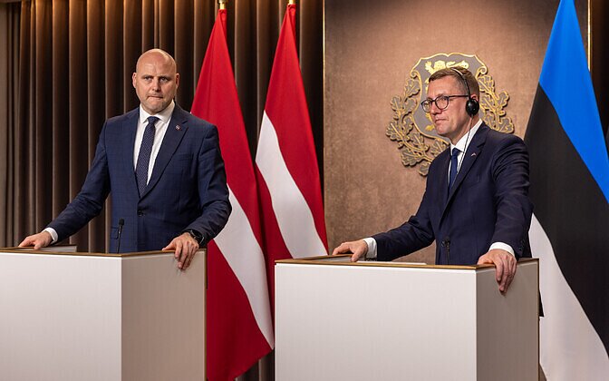 Andris Kulbergs and Kristen Michal in Tallinn on June 8, 2026.