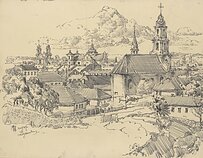 Leonas Lagauskas (1928–2010). „Vilniaus panorama“. 1971. Popierius, pieštukas Leonas Lagauskas (1928–2010). „Vilniaus panorama“. 1971. Popierius, pieštukas