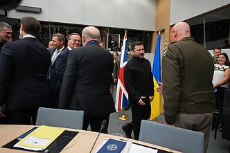 Volodymyras Zelenskis Ukrainos gynybos kontaktinės grupės sustikime