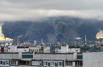 Dronų smūgių naftos perdirbimo gamyklai Maskvoje padariniai, birželio 18 d. Dronų smūgių naftos perdirbimo gamyklai Maskvoje padariniai, birželio 18 d.