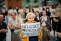 Po savivaldybės langais Vilniuje – protestas dėl statybų prie Neries