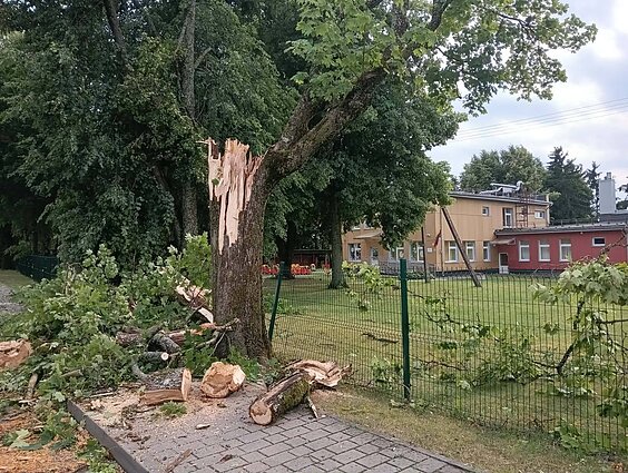 Varėnos rajone praūžosios audros padarinių vaizdai 