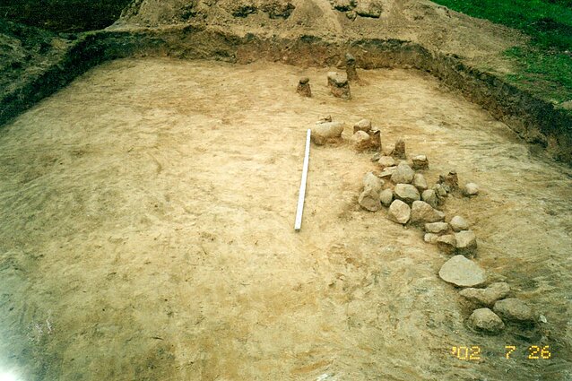 Stones marking the site of the former wall Stones marking the site of the former wall