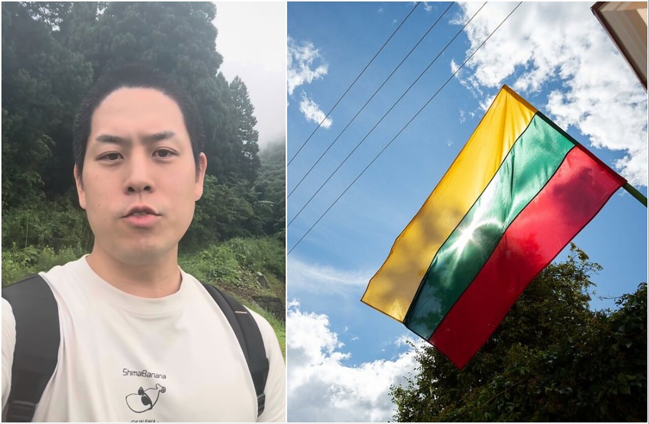 Kotaro Hisado ir Lietuvos vėliava