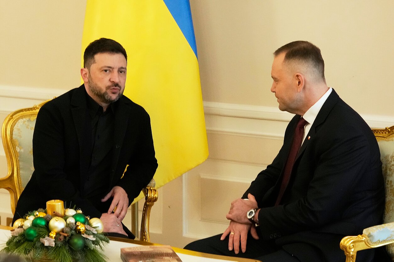 Volodymyras Zelenskis ir Karolis Nawrockis