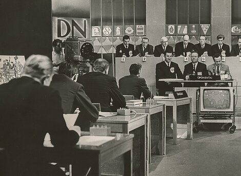TV studijoje filmuojamas konkursas „DN-72“. 1972 m. 