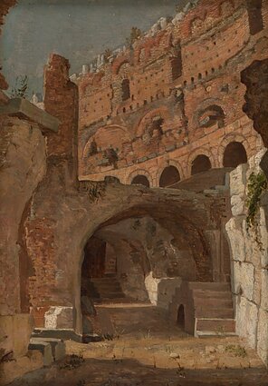 Kanutas Ruseckas (1800–1860). Romos Koliziejaus griuvėsiai. Arkos. 1826. Aliejus, popierius Kanutas Ruseckas (1800–1860). Romos Koliziejaus griuvėsiai. Arkos. 1826. Aliejus, popierius